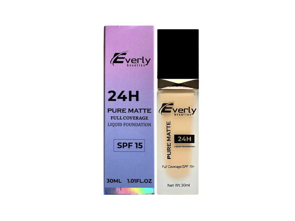 Everly Beauties 24H Pure Matte Full Coverage Liquid Foundation -30ml