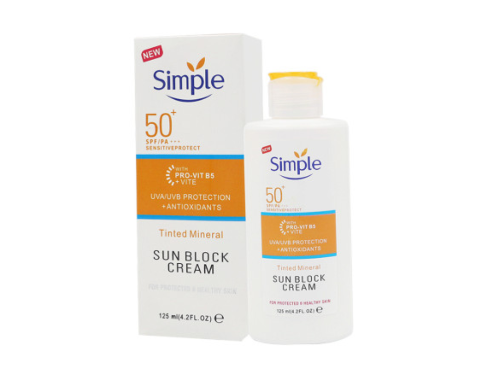 Simple Tinted Mineral Sun Block Cream